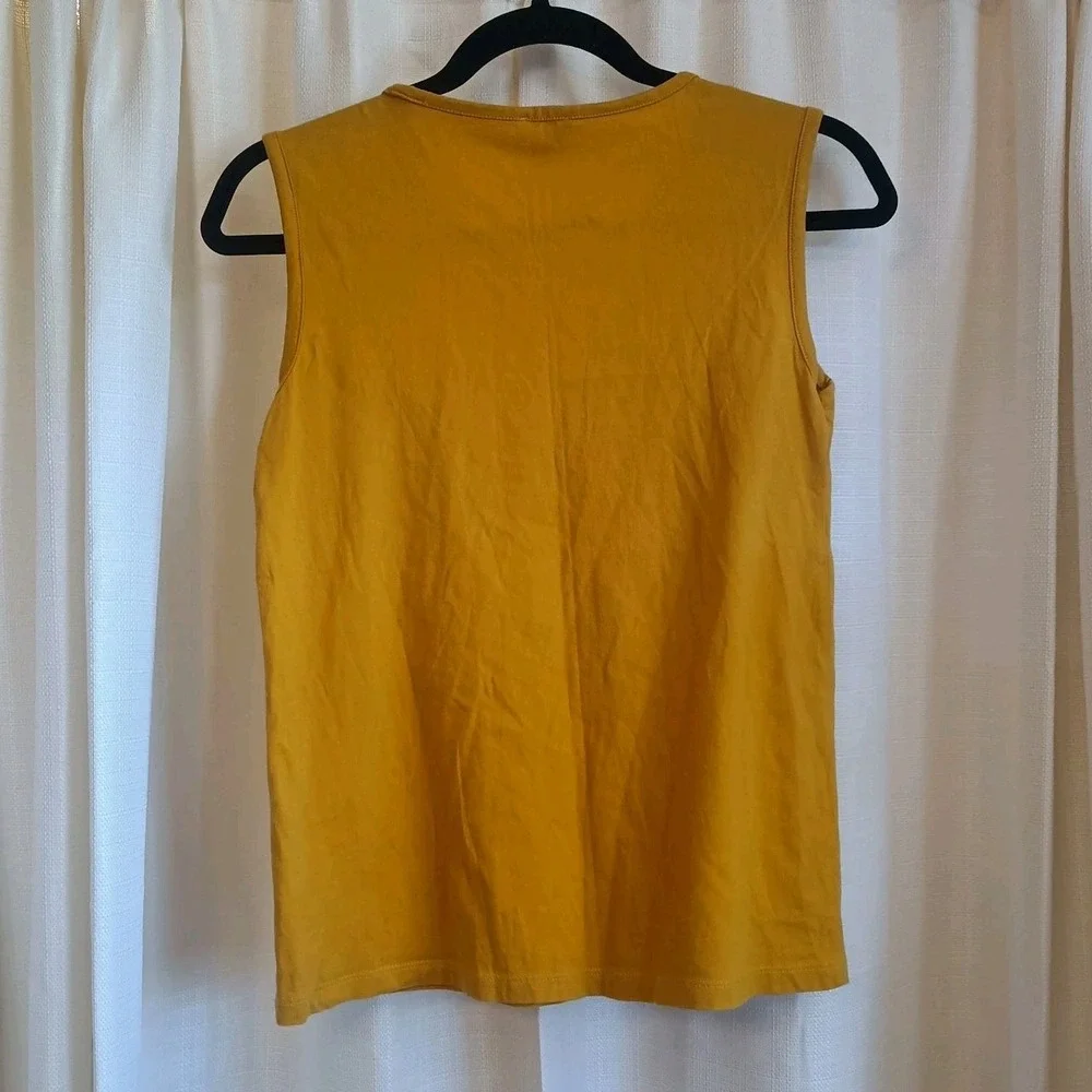 J. Crew‎ Women's Yellow/Floral Embroidered 100% Cotton Tank Top Size XXS